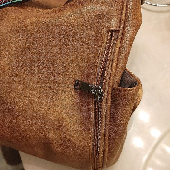 Women Brown Retro Style Travel Backpack with Tassel